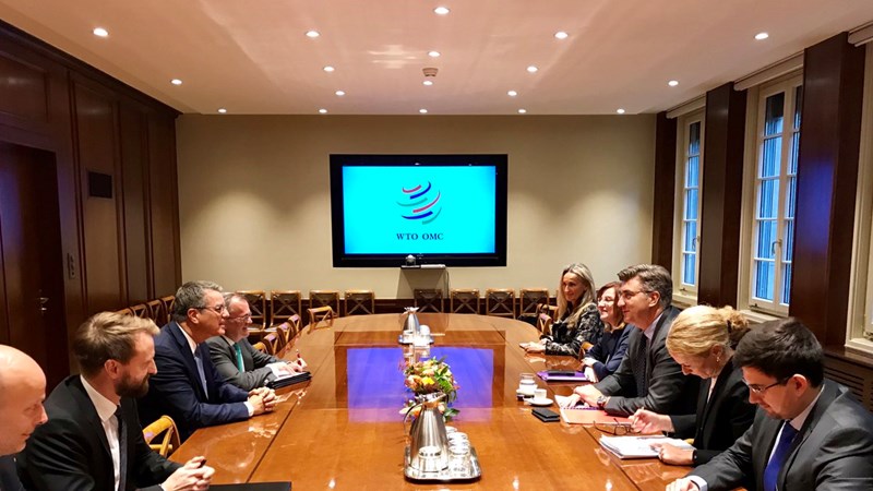 Plenković s glavnim direktorom WTO-a o globalnim trgovinskim pitanjima i jačanju mehanizama za rješavanje sporova